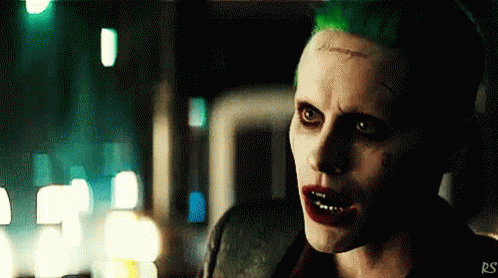 Joker From Suicide Squad Close Up GIF