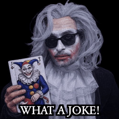 Joker Holding Card Saying What A Joke GIF