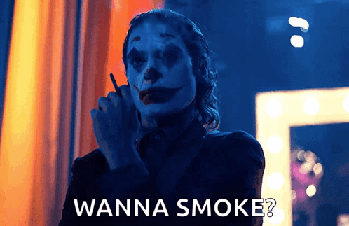 Joker Smoking Cigarette Saying Wanna Smoke GIF