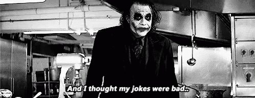 Joker Standing in Kitchen Talking About Bad Jokes