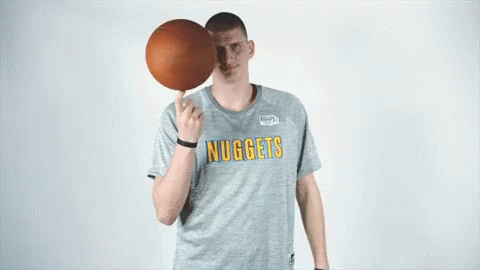 Jokic Spinning Ball GIF