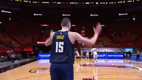 Jokic Two Hands Up GIF