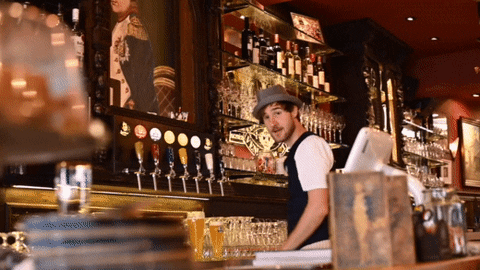 Jolly Bartender Is On The Make GIF