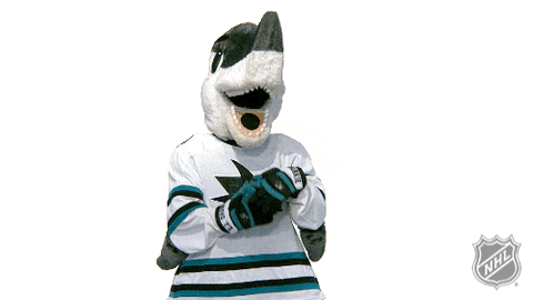 Jolly Dancing Shark Mascot GIF