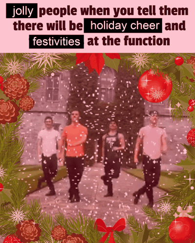 Jolly People Having Funny Holiday Cheer GIF