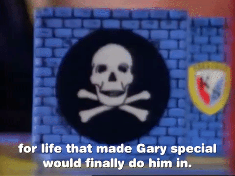 Jolly Roger Pasted On A Brick Block GIF