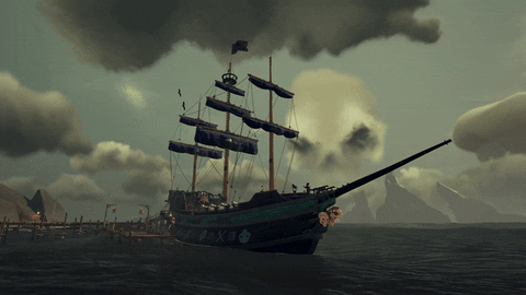 Jolly Roger Skull On The Sky GIF