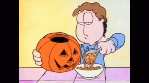 Jon Arbuckle Getting Food From Pumpkin GIF