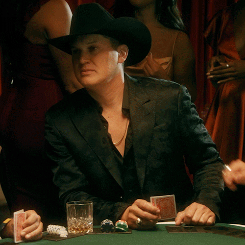 Jon Pardi Laying Down Poker Cards GIF