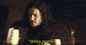 Jon Snow Drinking Ale Game Of Thrones GIF