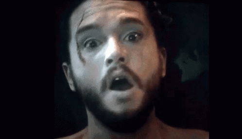 Jon Snow Panting Shocked Reaction GIF