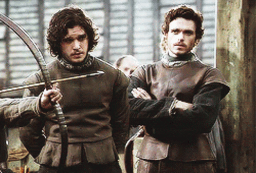 Jon Snow Robb Stark Standing Together GIF