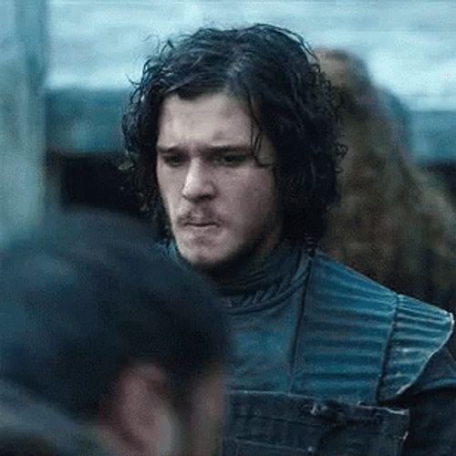 Jon Snow Biting Lips Game Of Thrones GIF