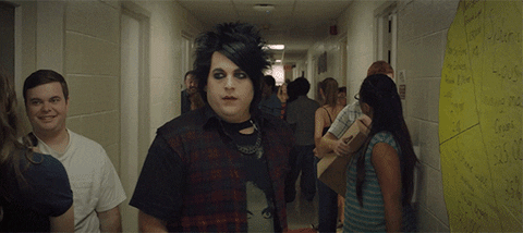 Jonah Hill Goth Hair Flip GIF