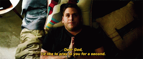 Jonah Hill Lying In Bed Praying Meme GIF