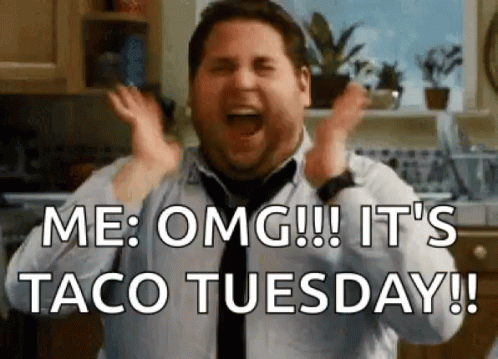Jonah Hill Screaming Happy Taco Tuesday GIF