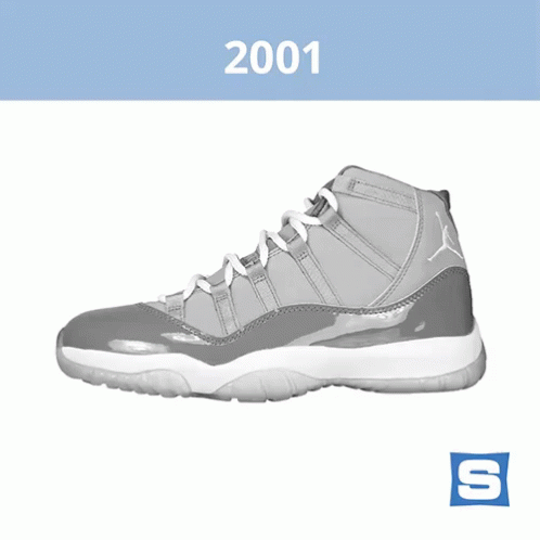 Jordan 4 2001 Gray And White GIF
