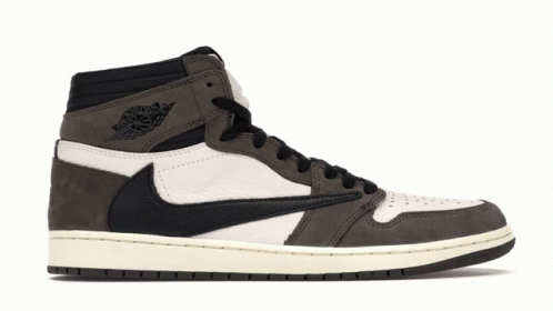 Jordan 4 Brown And White Turning Around GIF
