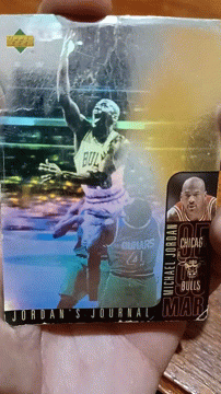 Jordan Journal Basketball Card in Hand