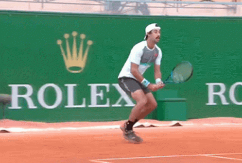 Jordan Thompson Tennis Court Rolex Logo GIF