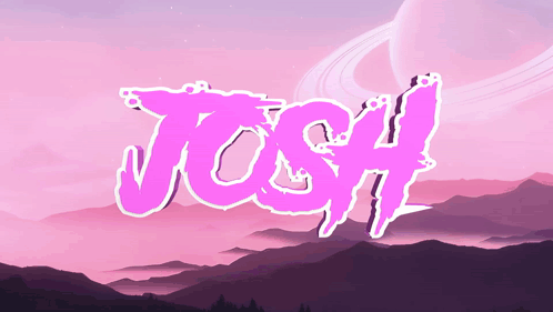 Josh In Pink Letters On Pink Background