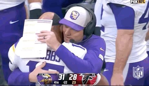 Joshua Dobbs Hugging Minnesota Vikings Coach GIF