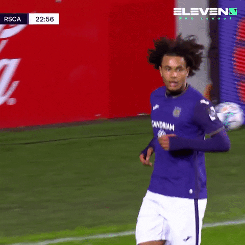 Joshua Zirkzee Hugs Teammate GIF