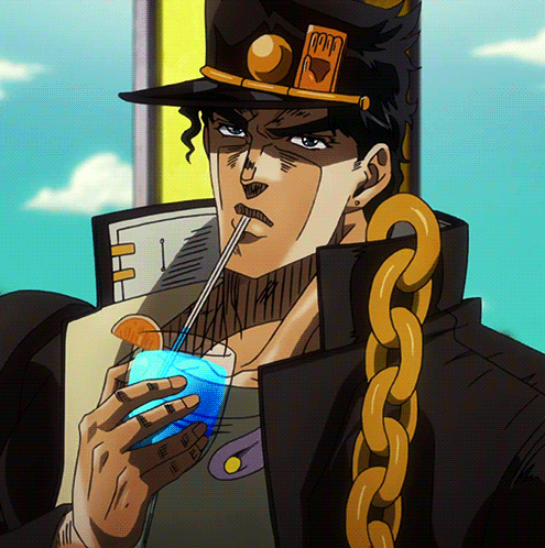 Jotaro Kujo Drinking GIF