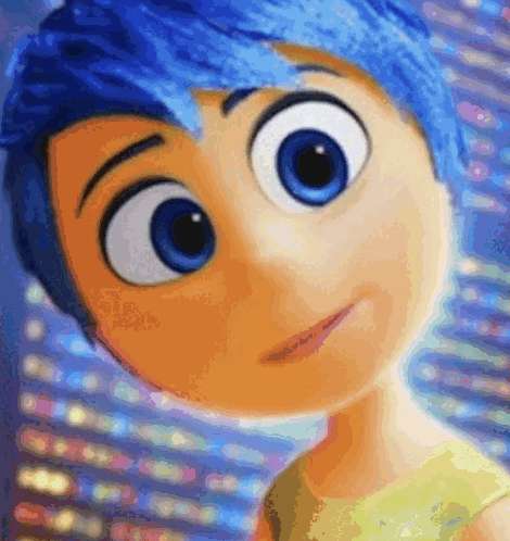 Joy from Inside Out with Blue Hair