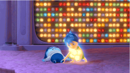 Joy Pulling Sadness Inside Out GIF