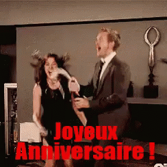 Joyeux Anniversaire Happy Couple Celebration GIF