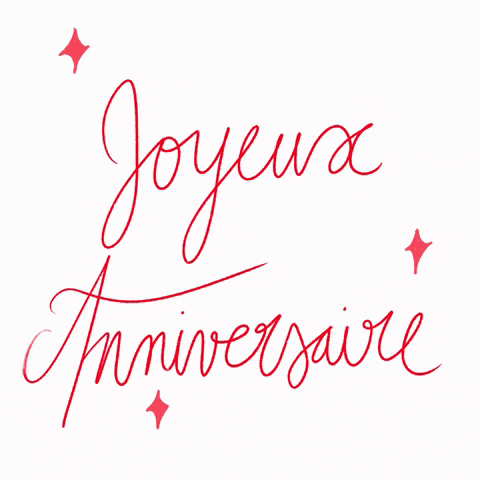 Joyeux Anniversaire Moving Words Greeting GIF