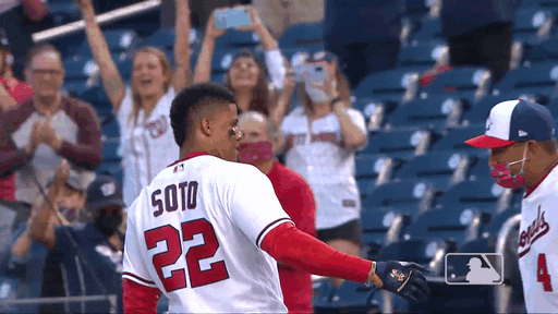 Juan Soto Dave Martinez Hug GIF