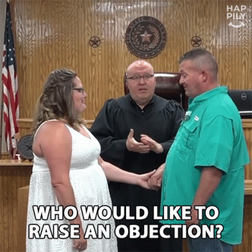 Judge Asking Who Would Like To Raise Objection GIF