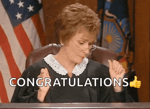 Judge Giving Thumbs Up Congratulations