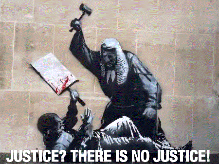 Judge Hammer Bloody Cleaver Justice There Is No