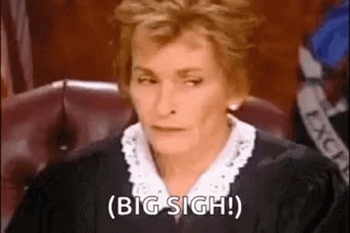 Judge Judy Big Sigh Facepalm Meme GIF