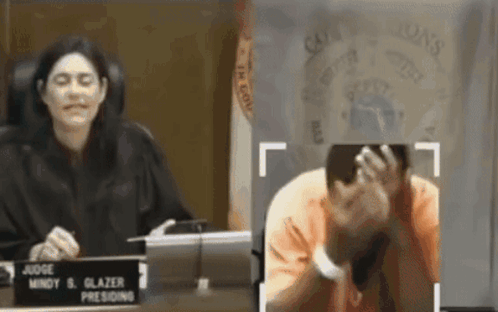 Judge Mindy S. Glazer Presiding Over Man Covering Face