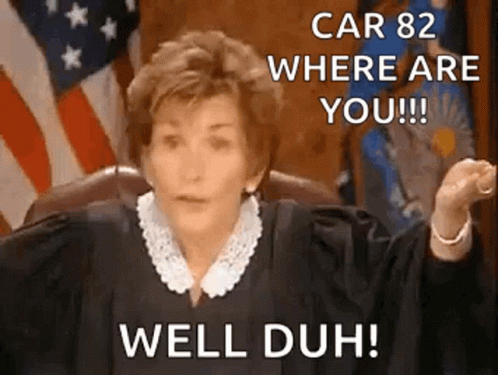 Judge Saying Car 82 Where Are You Well Duh