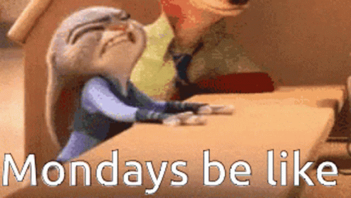 Judy Hopps Sitting At Desk Mondays Be Like GIF