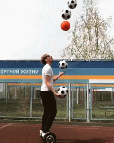 Awesome Juggling Soccer Balls GIF