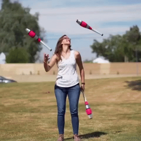 Juggling Pins Awesome Skills GIF