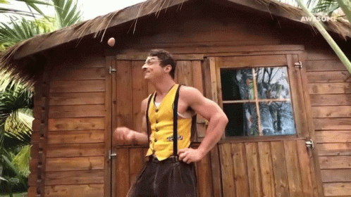 Hot Man Juggling Eggs GIF