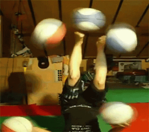 Incredible Basketball Juggling Upside Down GIF