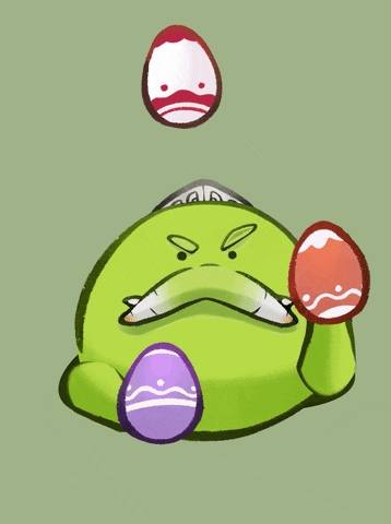 Juggling Eggs Axie Cartoon GIF