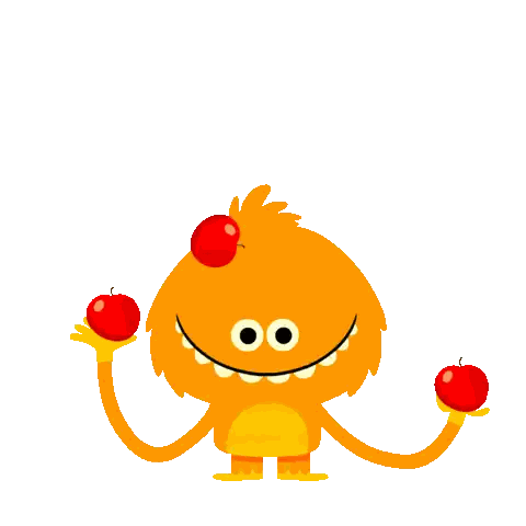 Juggling Monster With Red Apples