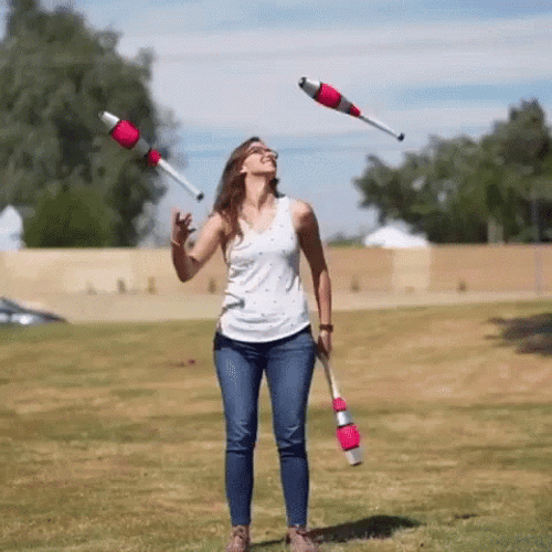 Juggling Pins Awesome Skills GIF