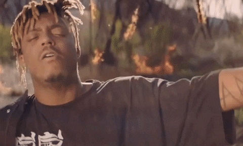 Juice Wrld Singing In Fire Place GIF