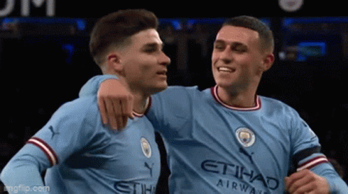 Julian Alvarez And Phil Foden GIF