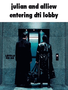 Julian And Alliew Entering Dti Lobby In A Matrix Movie GIF
